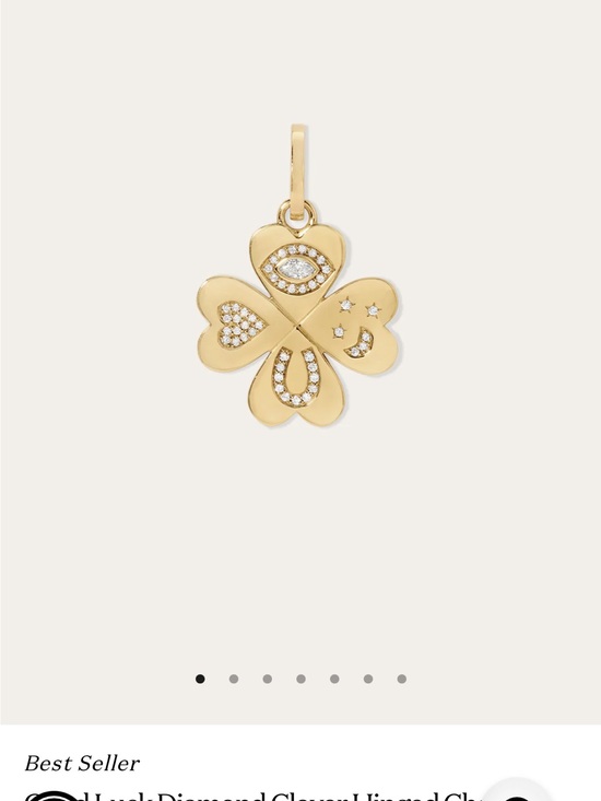 Adina Reyter Jewelry - Adina Reyter Good Luck Diamond Gold Hinged Charm